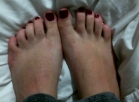 pour baby oil on my feet and rub it all over them